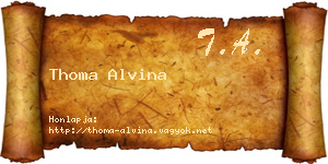 Thoma Alvina névjegykártya